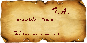 Tapasztó Andor névjegykártya