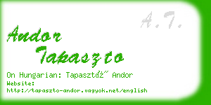 andor tapaszto business card